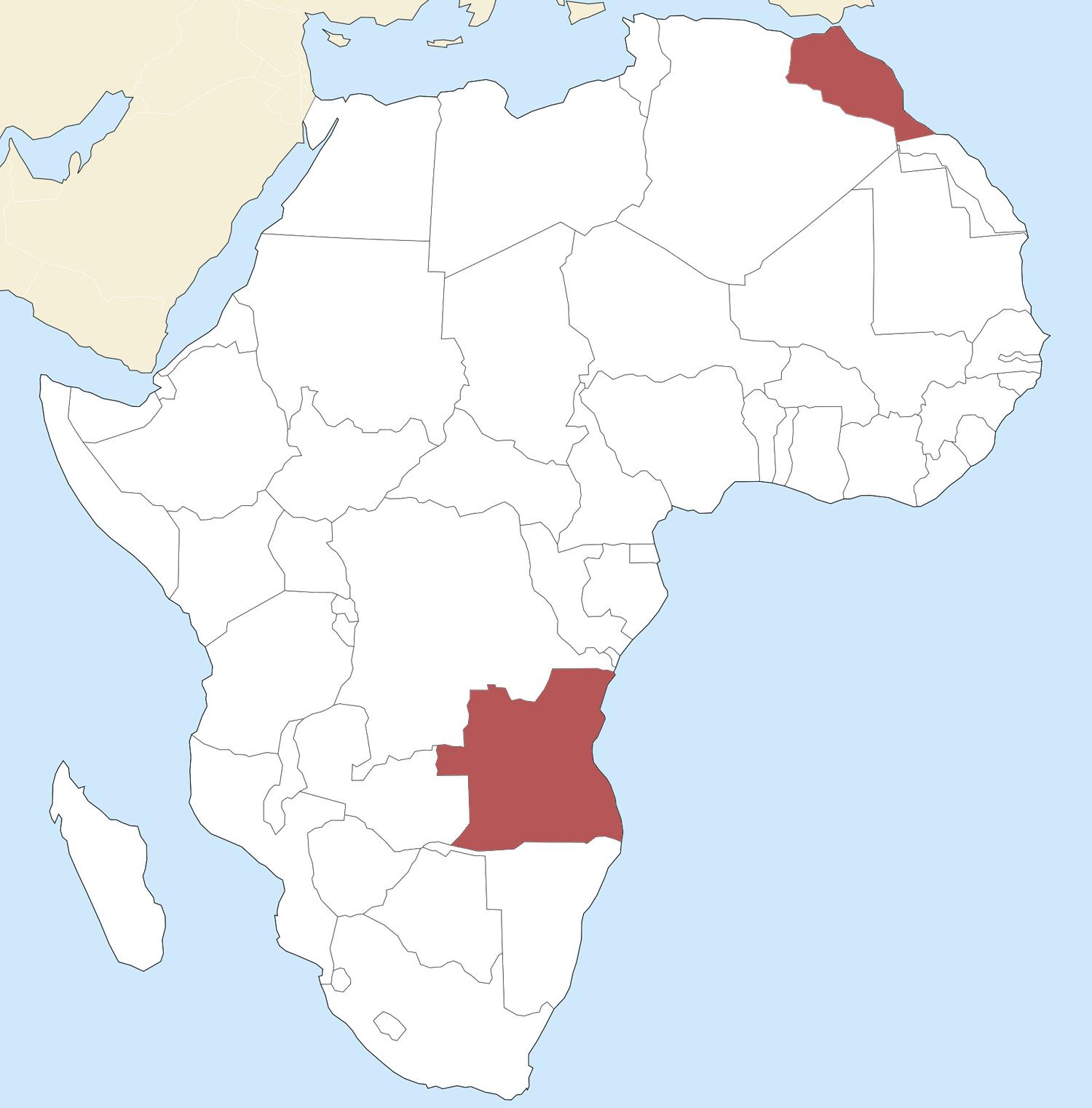Angola and Morocco